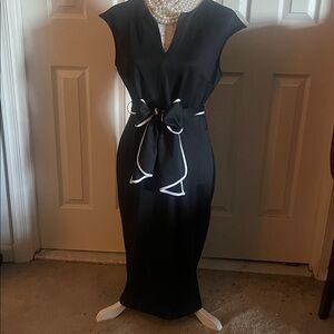 New York & Company Black Dress with White Accents